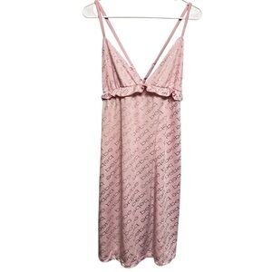 Bebe Sleepwear Pink Soft Knit Bebe Logo Nightgown Adjustable Strap Pajama Size L